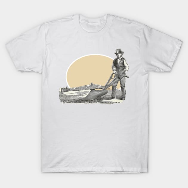 Farmer with plow T-Shirt by Marccelus